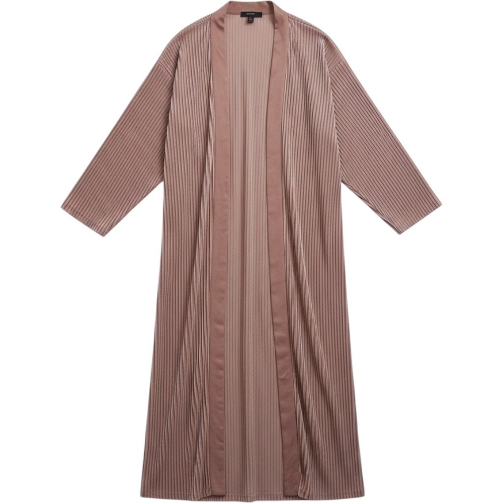 Forever 21 Duster Cardigan Medium Pleated Longline Open Front‎ Boho Chic